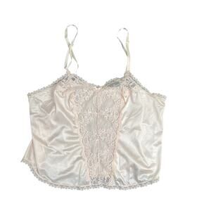 VTG Sears Babydoll Petal Pink Lace Nylon Camisole Sz M/36 Coquette Lingerie